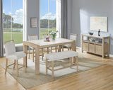Hazel Weathered Oak Genuine Marble Top Counter Height Table