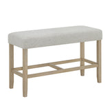 Hazel Weathered Oak/Neutral Counter Height Bench - Crown Mark | Olivia Furniture