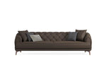 Brown Faux Leather Navona 4-Seater Sofa