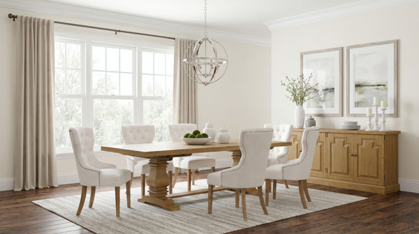 Florence Rectangular Dining Set Rustic Honey / Beige