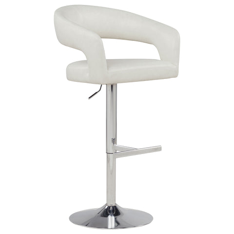 Travia Faux Leather Upholstered Adjustable Bar Stool Ivory