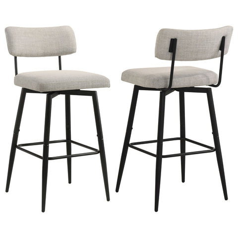 Levine Fabric Upholstered Swivel Bar Chair Shell (Set of 2)