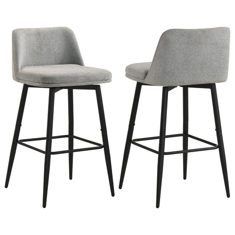 Mellor Fabric Upholstered Swivel Bar Chair Grey (Set of 2)