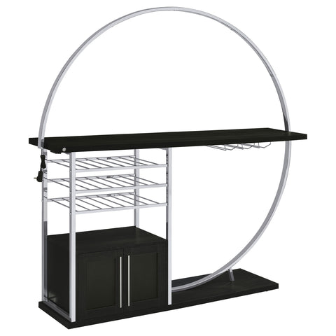 Risley 2-door Circular LED Wine Cabinet Dark Charcoal