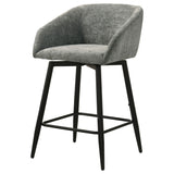 Rainer Fabric Upholstered Swivel Counter Height Chair Charcoal (Set of 2)