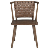 Tallis Woven Faux Leather Back Dining Side Chair Brown (Set of 2)