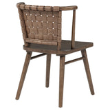 Tallis Woven Faux Leather Back Dining Side Chair Brown (Set of 2)
