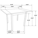 Kelso 3-piece Drop Leaf Dining Table Set Cappuccino and Beige