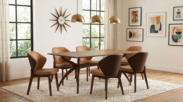 Randolph 79-inch SmartTop™ Rectangular Dining Set Sheesham and Brown with Dining Side Chair Butterscotch and Brown (Set of 2)
