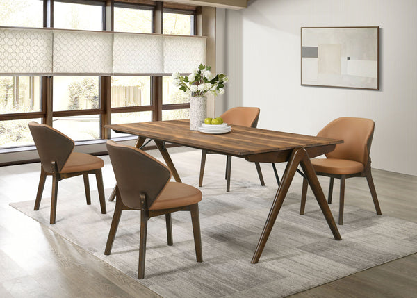 Randolph 82-inch SmartTop™ Rectangular Dining Set Sheesham and Brown with Dining Side Chair Butterscotch and Brown (Set of 2)