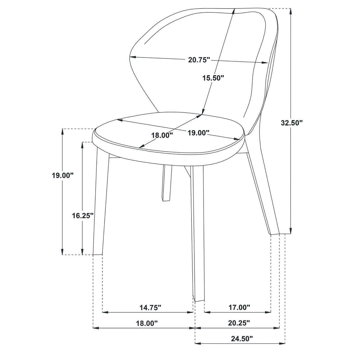Randolph Dining Side Chair Butterscotch and Brown (Set of 2)