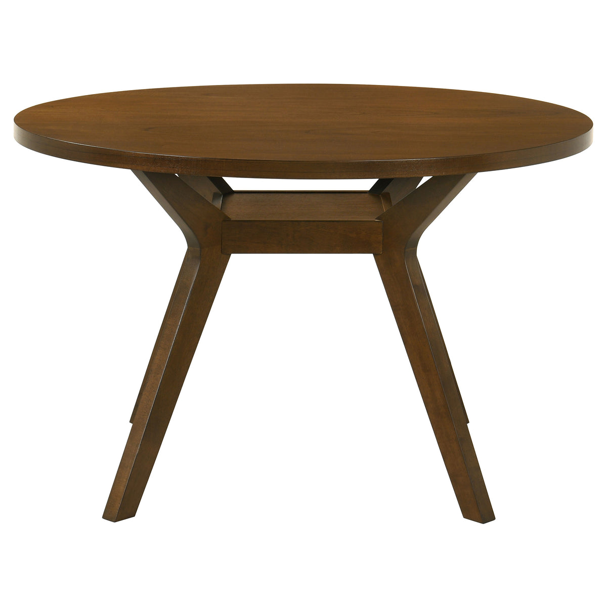Mueller 48-inch Round Mindi Veneer Dining Table Brown
