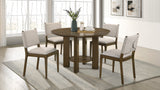 Ottowa Round Dining Set Brown — collection scene; select a configuration for exact contents