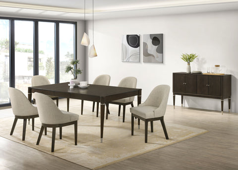 Reseda Dining Set Beige / Ash Brown