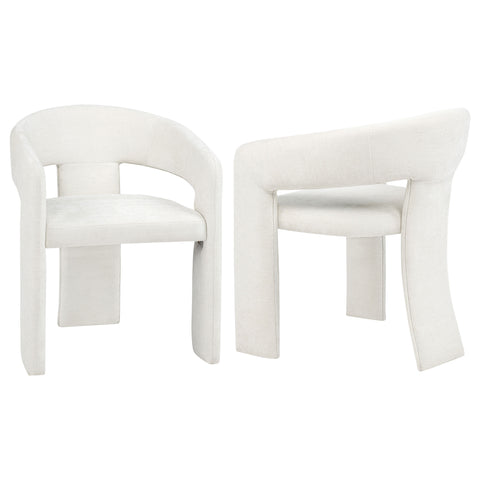 Carlow Upholstered Dining Arm Chair White (Set of 2)