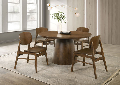 Franklin 54-inch Dining Set Dark Brown — collection scene; select a configuration for exact contents