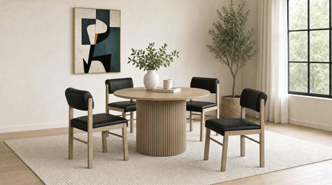 Hamlyn Dining Set Natural Oak / Black