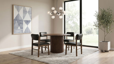 Hamlyn Dining Set Walnut / Black