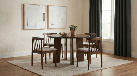 Strouse Dining Set Walnut / Wheat