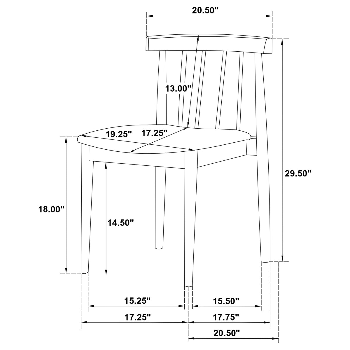 Cullen Dining Side Chair Upholstered Seat Natural Oak (Set of 2)