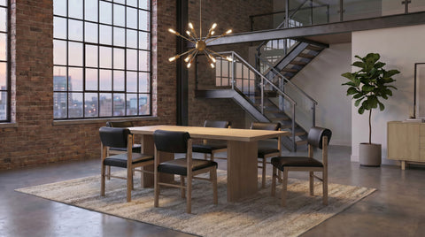 Decker Dining Set Natural Oak / Black