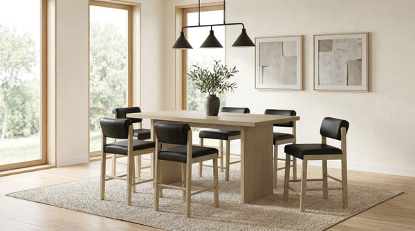 Decker Counter Height Dining Set Natural Oak / Black