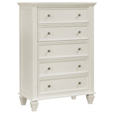 Sandy Beach 5-drawer Bedroom Chest Cream White