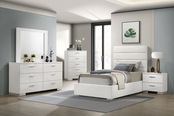 Felicity Upholstered Youth Bedroom Set White