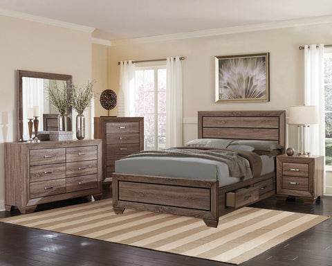 Kauffman Panel Storage Bedroom Set Washed Taupe