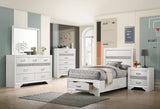 Miranda Panel Storage Youth Bedroom Set White — collection scene; select a configuration for exact contents