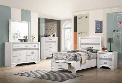 Miranda Panel Storage Youth Bedroom Set White