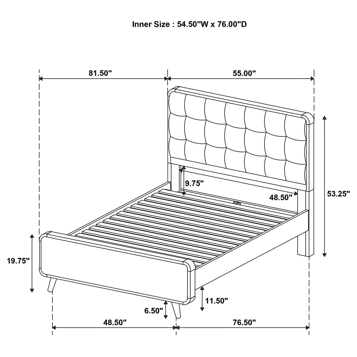 Robyn Wood Full Platform Bed Dark Walnut