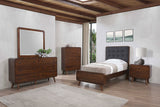 Robyn Platform Youth Bedroom Set Dark Walnut — collection scene; select a configuration for exact contents