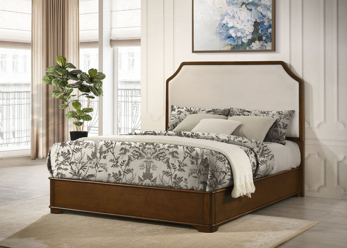 Garland 58-inch Queen Panel Bed Cream and Brown Cherry