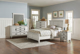 Franco Panel Bedroom Set Distressed White — collection scene; select a configuration for exact contents