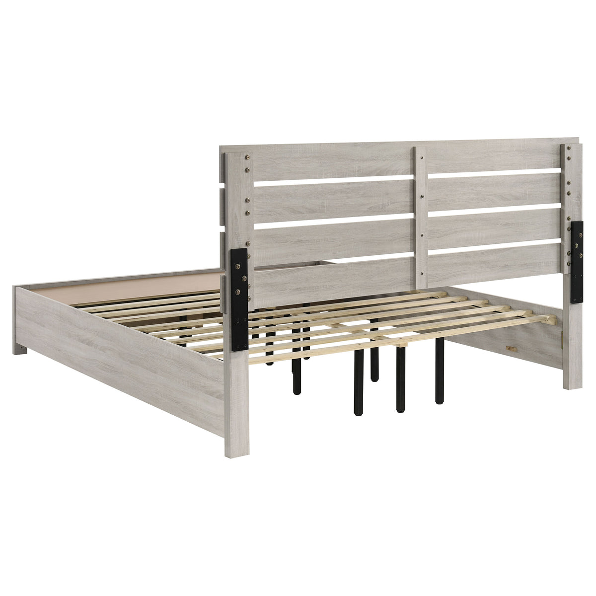 Brantford Wood Eastern King Storage Panel Bed Coastal White