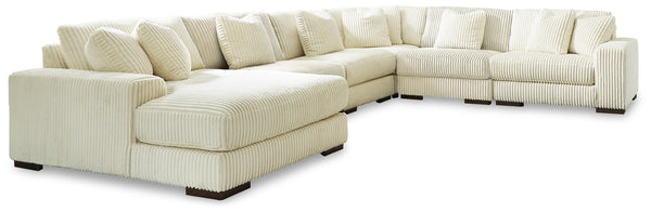 Lindyn Ivory 6-Piece Sectional with Left-Arm Facing Chaise