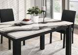 Resia Black/Brown 5-Piece Faux Marble Dining Set - view 2