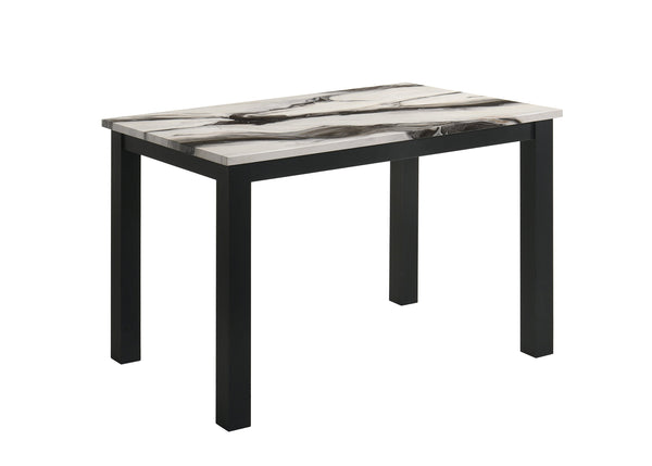 Resia Black/Brown Faux Marble Dining Table