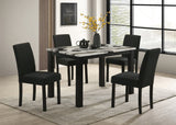 Resia Black/Brown 5-Piece Faux Marble Dining Set - view 1