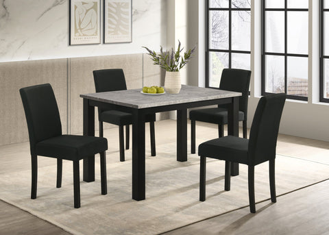 Resia Black/Concrete 5-Piece Dining Set
