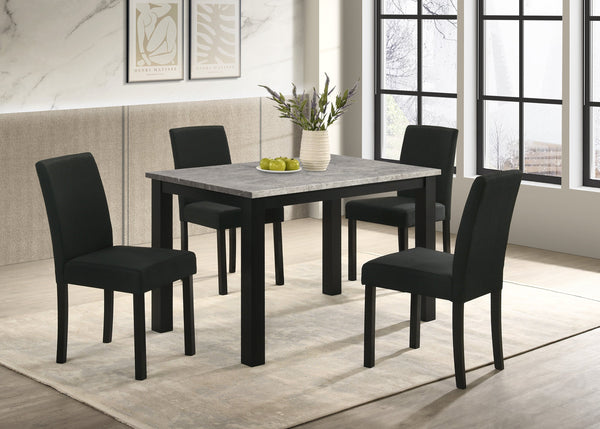 Resia Black/Concrete 5-Piece Dining Set - view 1