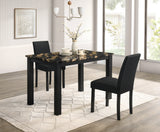 Resia Black/Gold Faux Marble Top Dining Table