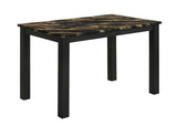 Resia Black/Gold 5-Piece Faux Marble Top Dining Set - view 2