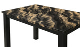 Resia Black/Gold 5-Piece Faux Marble Top Dining Set - view 3