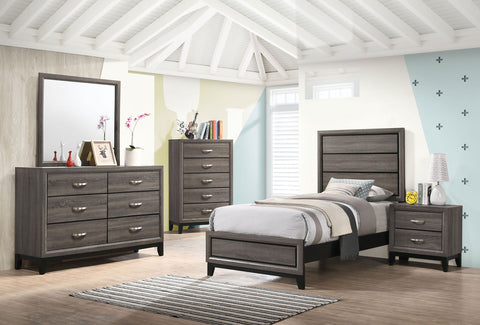 Watson Panel Youth Bedroom Set Grey Oak — collection scene; select a configuration for exact contents
