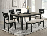 Folio Black/Neutral Dining Bench - Crown Mark | Olivia Furniture