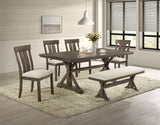Lloyd Brown/Oat Dining Bench - Crown Mark | Olivia Furniture