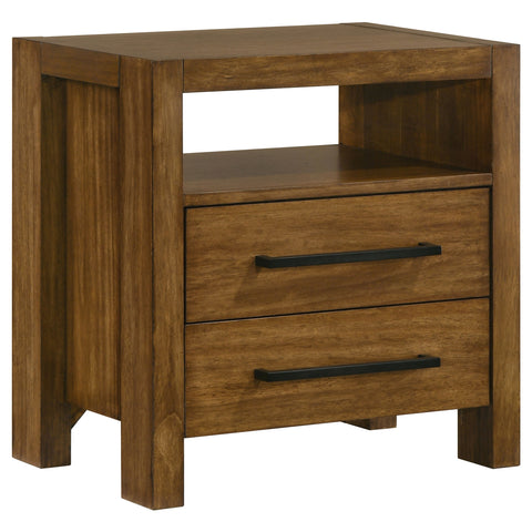 Adderley 2-drawer Nightstand Bedside Table Warm Brown