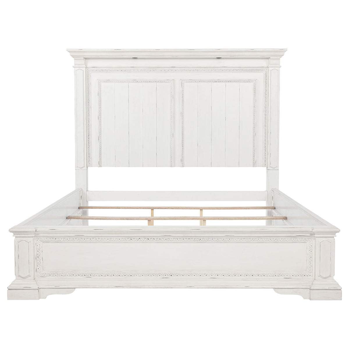 McKinney California King LED Light Panel Bed Vintage White